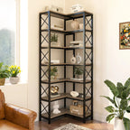 7-Tier Corner Bookshelf Display Storage Rack - Viridian HM Limited