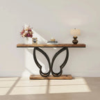 140 cm Console Table Sofa Table with Butterfly Metal Frame - Viridian HM Limited