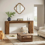 160 cm Rustic Farmhouse Console Table - Entryway & Sofa Table with Storage - Viridian HM Limited
