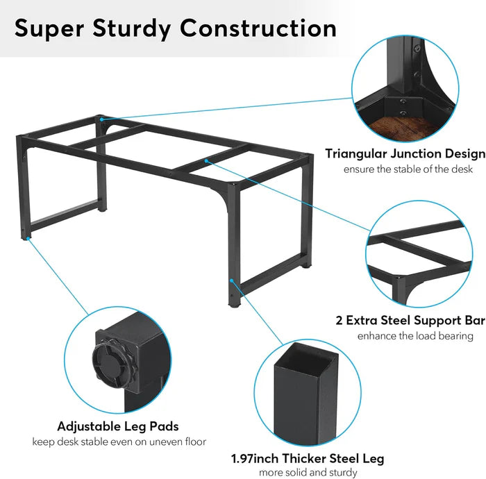 Large Modern Computer Desk - 63"x31.5" Office Workstation