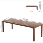 200cm Modern Extra-Long Dual-Person Desk - Large Walnut Home Office Workstation Viridian HM Limited