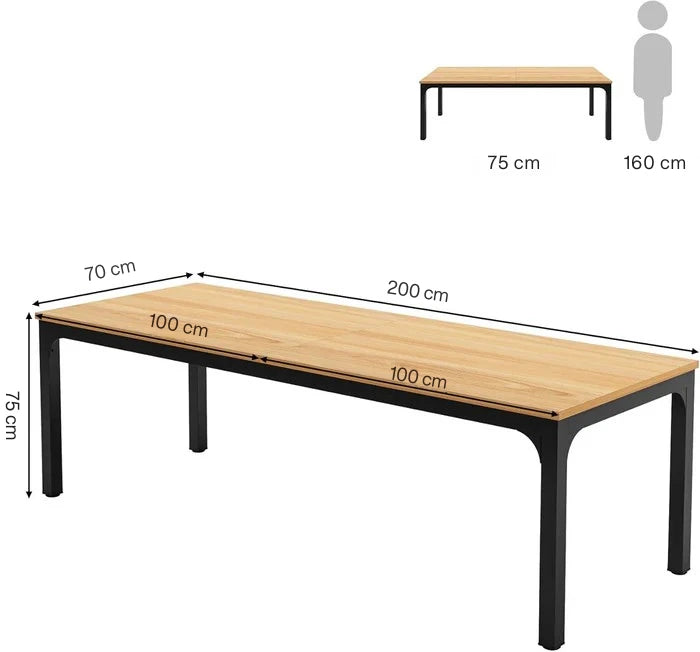 200cm Large Conference Table - Modern Meeting Station & Collaborative Office Desk Viridian HM Limited