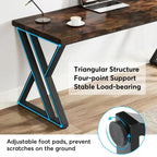 Heavy-Duty Computer Desk, 140 cm Simple Study Desk Writing Table Tribesigns