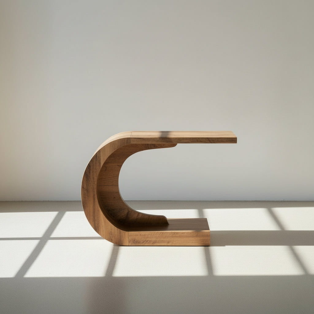Sculptural Crescent Console Table