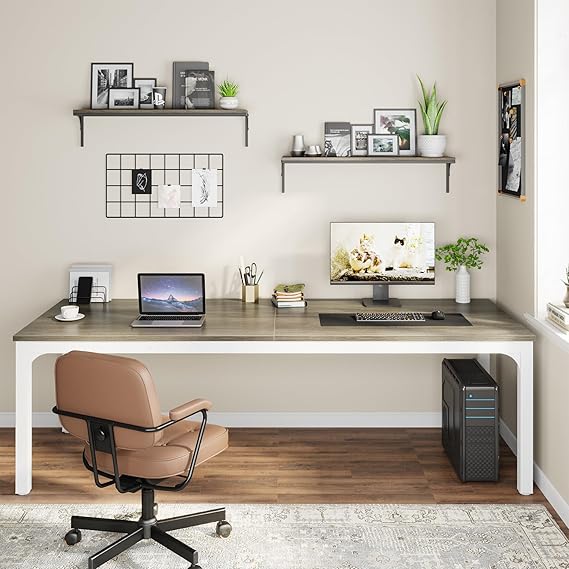 Rectangle Executive Desk, 200 cm Computer Desk 6FT Conference Table Tribesigns