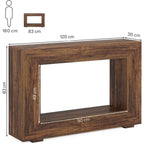 120cm Modern Rustic Hollow Console Table - Bold Geometric Entryway & Accent Sideboard Viridian HM Limited