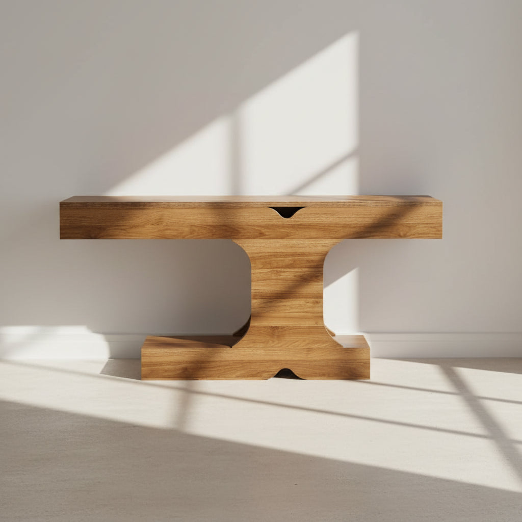 63" Walnut Console Table - Long Sofa Table for Behind Couch, Hallway & Entryway