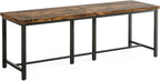 Industrial Extra-Long Double Desk - 2-Person Home Office Workstation with Black Metal Frame Viridian HM Limited