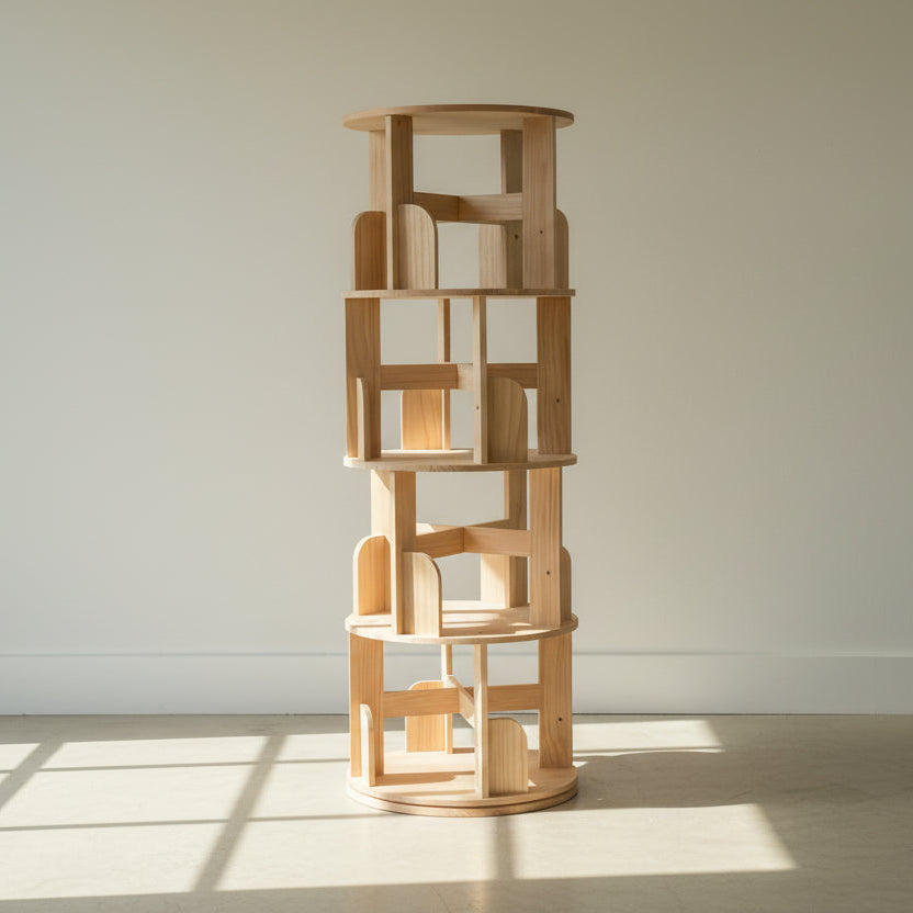 Wooden 360 Rotating Bookshelf - Viridian HM Limited