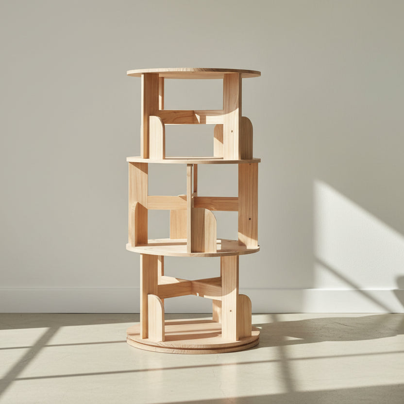 Wooden 360 Rotating Bookshelf - Viridian HM Limited