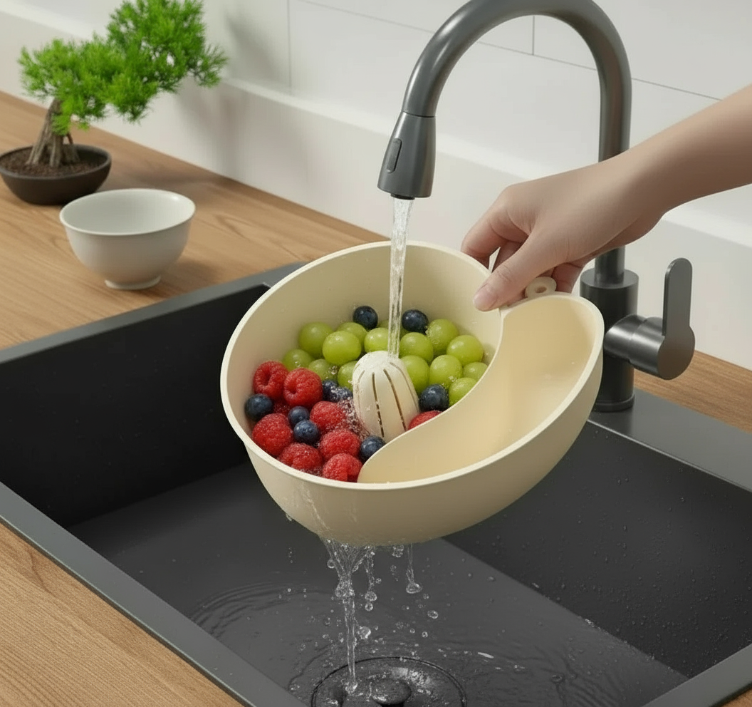 Snail-Shaped Drainer Basket for Kitchen Cleaning & Storage PP Plastic - Viridian Home & Accessories