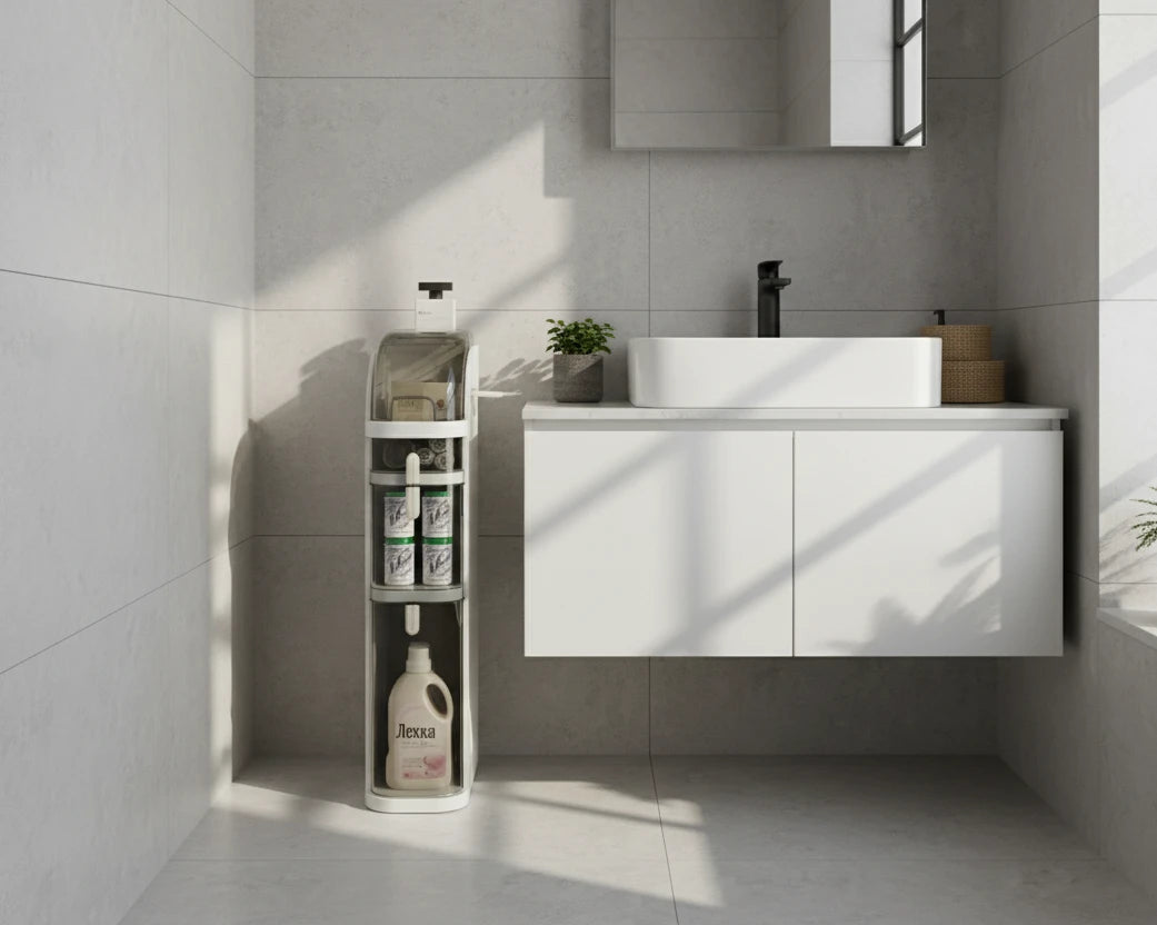Bathroom Narrow Gap Storage Shelf Floor Cabinet Viridian Home & Accessories