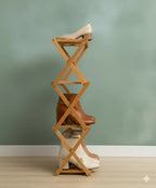 Modern 4-Tier Bamboo Shoe Rack Foldable Eco-Friendly Bamboo Storage for Living Room or Plant Display - Viridian Home & Accessories