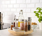 12' Lazy Susan Wooden Spice Rack - 360-Degree Rotating Organizer for Modern Kitchens - Viridian Home & Accessories