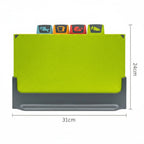 Indexed Chopping Board Set - 4 Eco-Friendly PP Plastic Boards with Color-Coded Indexing Viridian Home & Accessories