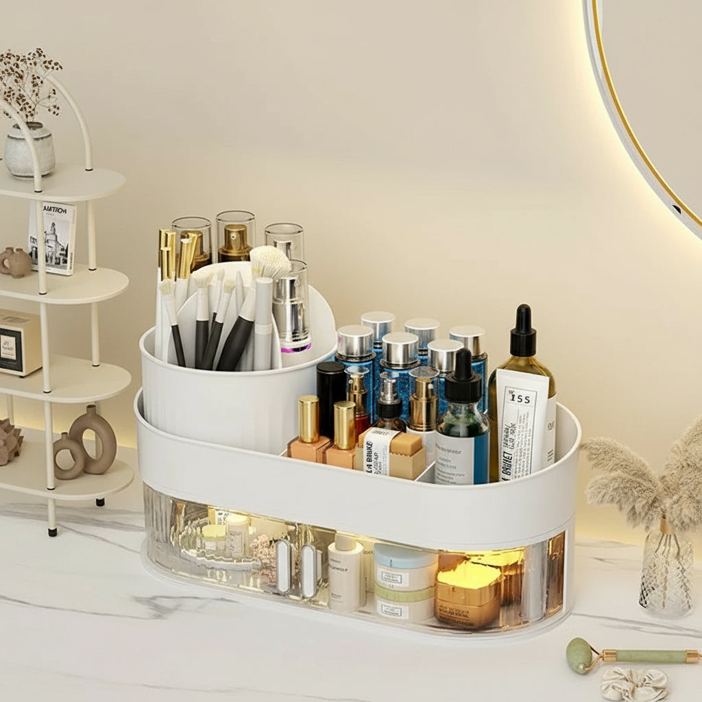 Multi-layer Dustproof Desktop Cosmetics Storage Organizer - Viridian Home & Accessories
