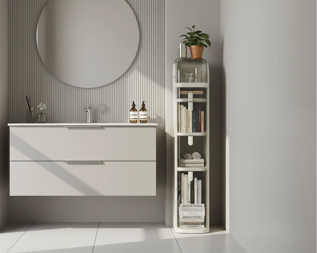 Bathroom Narrow Gap Storage Shelf Floor Cabinet Viridian Home & Accessories