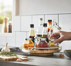 12' Lazy Susan Wooden Spice Rack - 360-Degree Rotating Organizer for Modern Kitchens - Viridian Home & Accessories