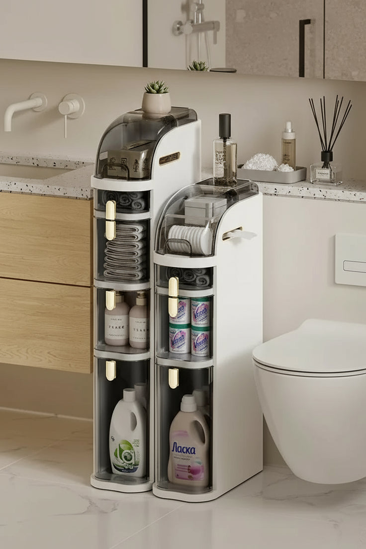 Bathroom Narrow Gap Storage Shelf Floor Cabinet - Viridian Home & Accessories