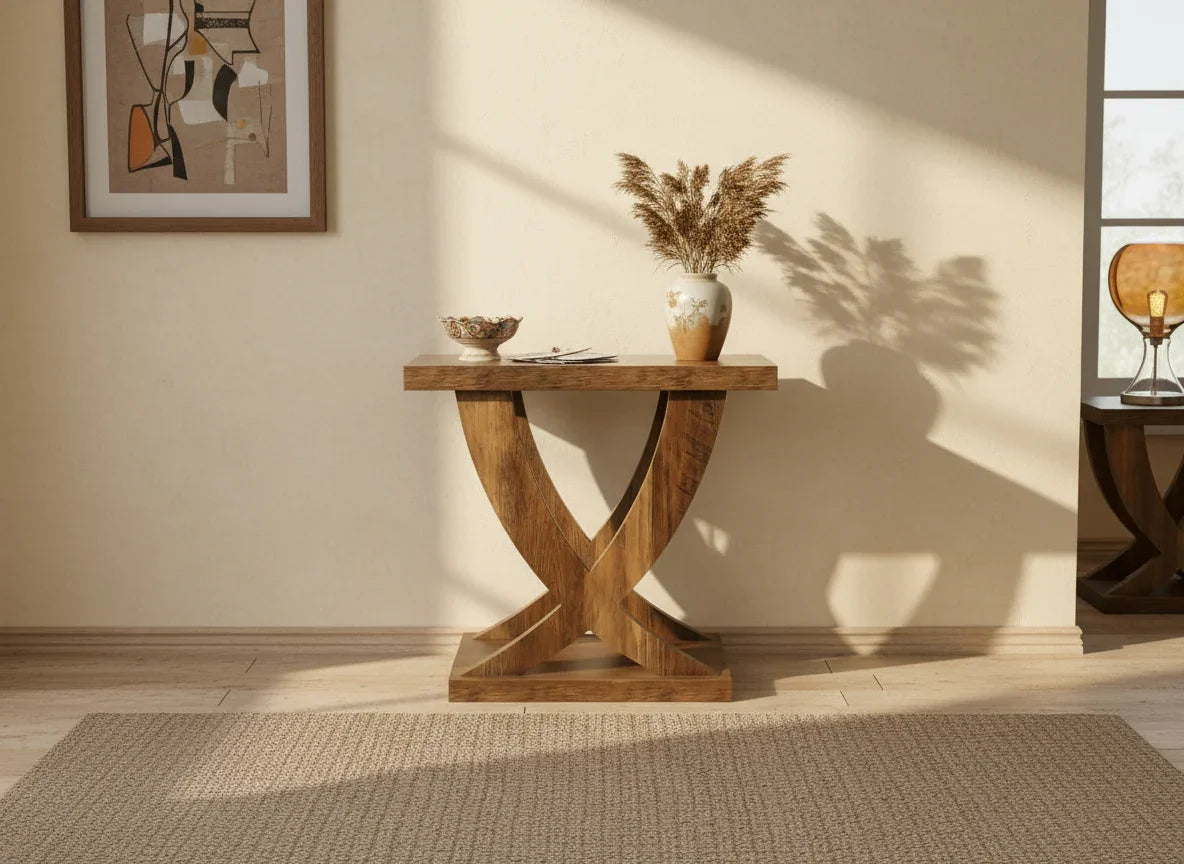 Sculptural Trestle Side Table - Viridian Home & Accessories