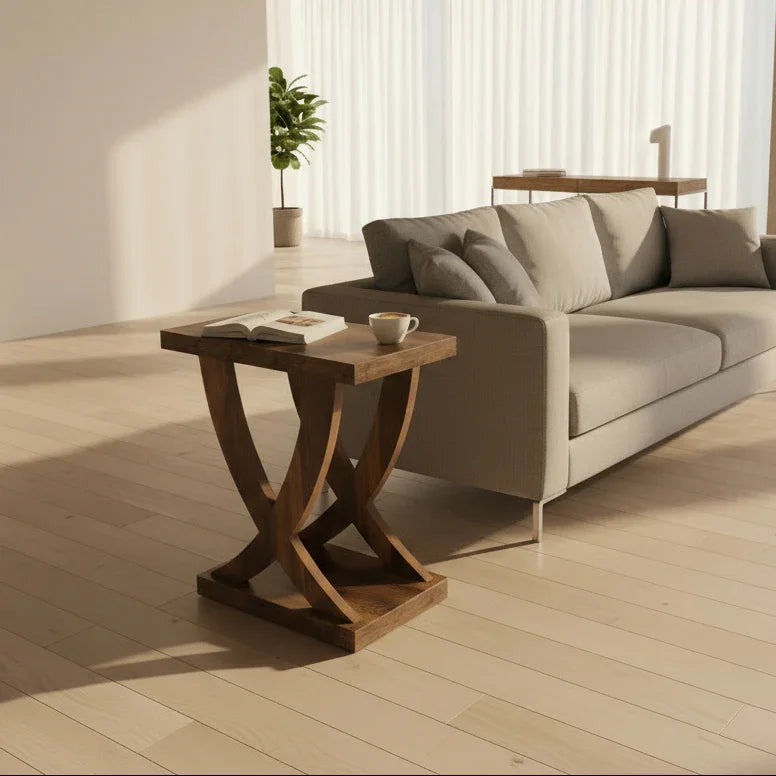 Sculptural Trestle Side Table - Viridian Home & Accessories