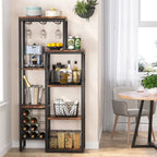 Industrial Wine Rack, 5-Tier Freestanding Wine Display Shelf Tribesigns