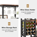 Industrial Wine Rack, 5-Tier Freestanding Wine Display Shelf Tribesigns