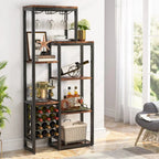 Industrial Wine Rack, 5-Tier Freestanding Wine Display Shelf Tribesigns