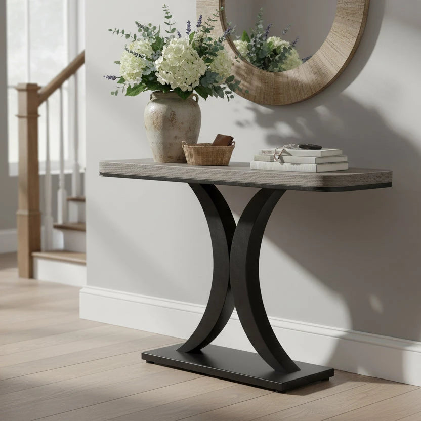 100cm Geometric Modern Console Table for Narrow Entryways