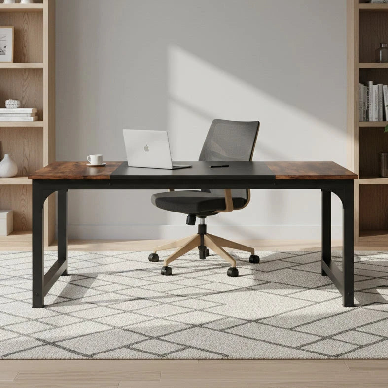 Modern Conference Table - Rectangular Meeting Desk for Computer Use