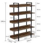 5-Tier Industrial Bookshelf and Display Rack Tribesigns