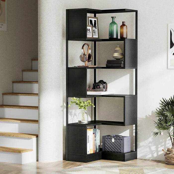 "The Vertex" Zig-Zag Corner Display Shelf / Bookcase