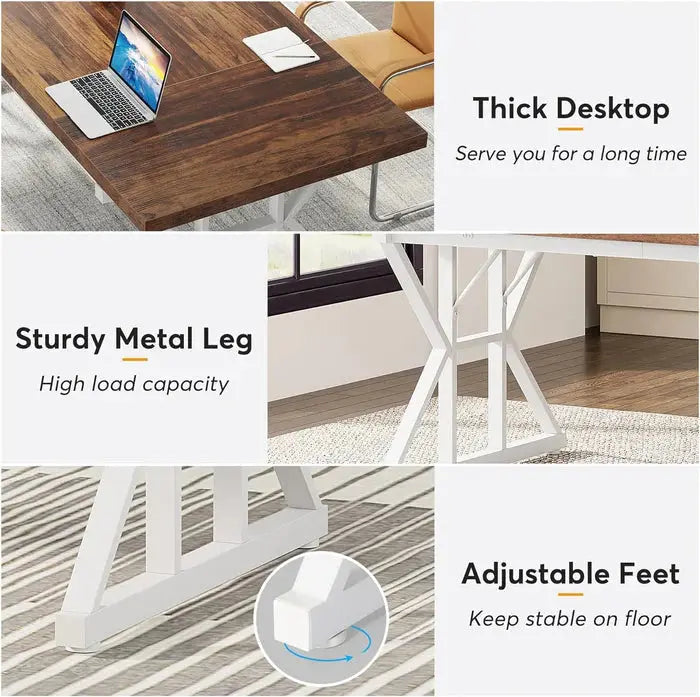 63-Inch Executive Office Desk - Minimalist Laptop Study & Writing Table