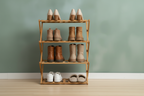 Modern 4-Tier Bamboo Shoe Rack Foldable Eco-Friendly Bamboo Storage for Living Room or Plant Display - Viridian Home & Accessories