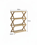 Modern 4-Tier Bamboo Shoe Rack Foldable Eco-Friendly Bamboo Storage Viridian Home & Accessories