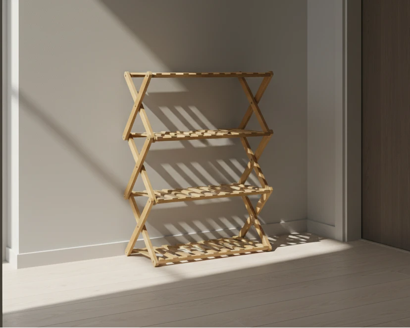 Modern 4-Tier Bamboo Shoe Rack Foldable Eco-Friendly Bamboo Storage Viridian Home & Accessories