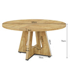 "The Somerset" Round Oak Pedestal Dining Table Tribesigns