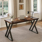 Heavy-Duty Computer Desk, 140 cm Simple Study Desk Writing Table Tribesigns