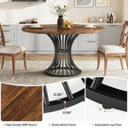 Modern Round Walnut Dining Table - Pedestal Base & Parquet Top Viridian HM Limited