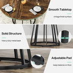 Modern Round Walnut Dining Table - Architectural Pedestal Base & Parquet Top Viridian HM Limited