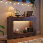 Modern Rustic Hollow Console Table - Bold Geometric Entryway & Accent Sideboard Viridian HM Limited