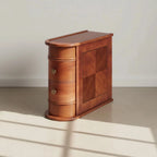 Narrow Storage End Table - Sofa Side & Bedside Table with 2 Easy-Glide Drawers Viridian HM Limited
